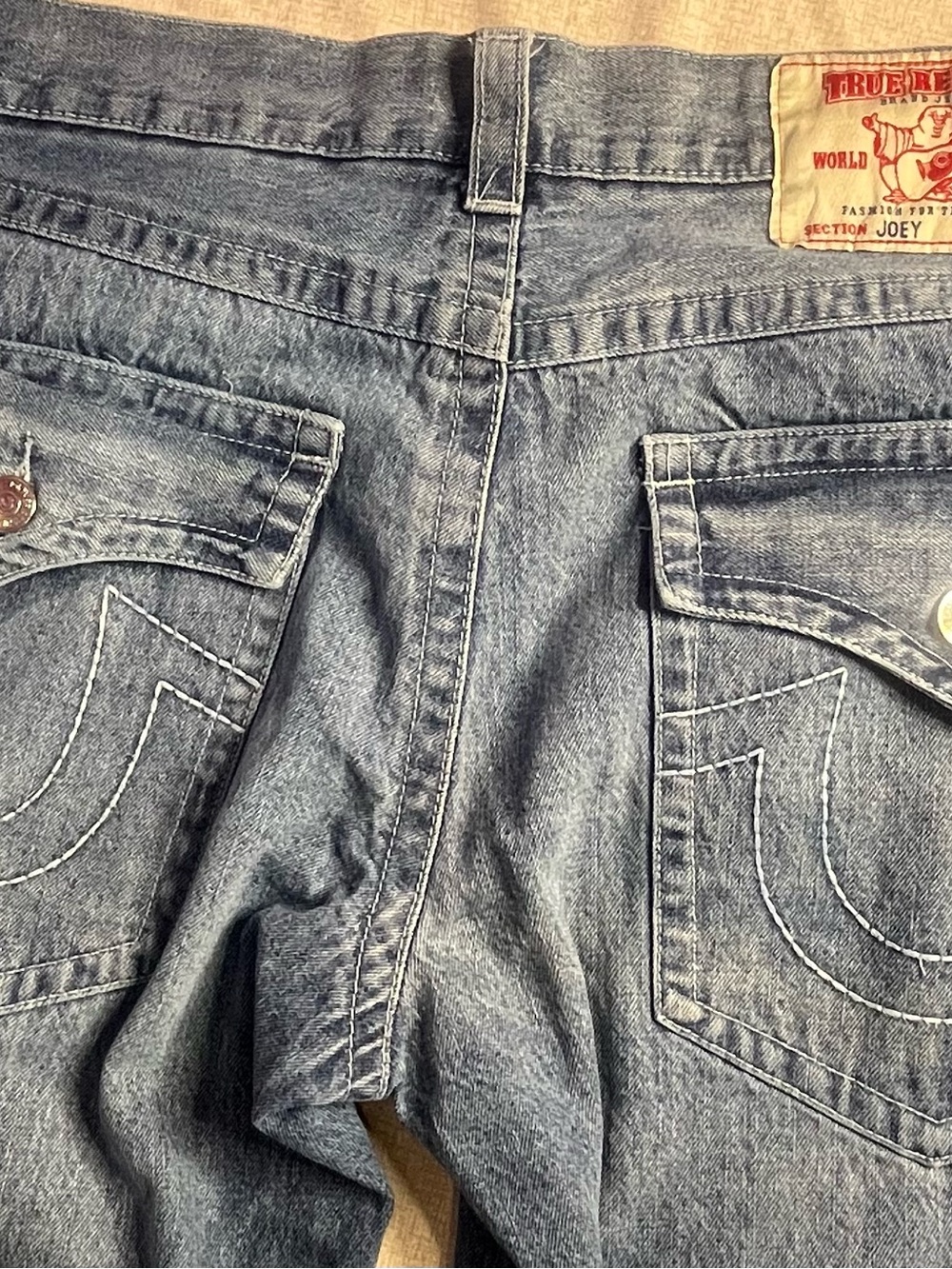 True Religion Joey Flap Pocket Jeans - Light Wash Blue - Men’s Size 44